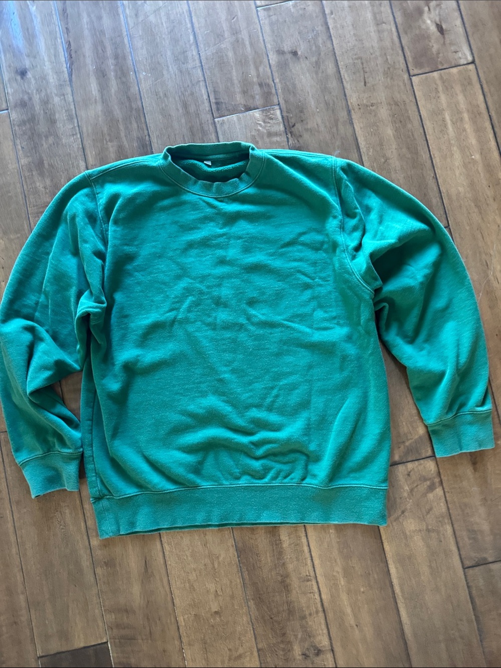 Men's Teal Crewneck Sweatshirt - heavy cotton Everyday Pullover XL. Comfy.